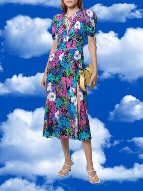 alice McCALL Glacier Midnight Radio MIDI Dress US 2 MSRP $425